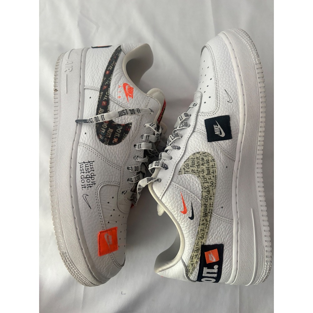 Nike Air Force 1 07 Premium Just Do It White Orange AR7719-100 Mens 11